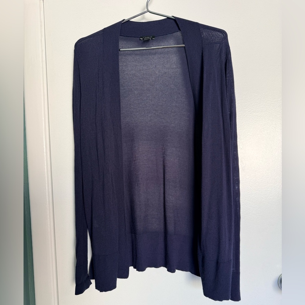 Ann Taylor Factory Navy Open Cardigan